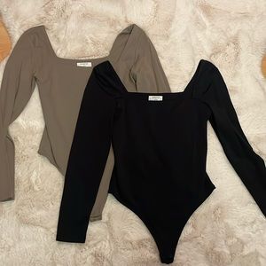 Babaton contour square neck long sleeve bodysuit